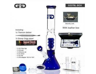 GG Blue Beaker Leather Box | Grace Glass | SpbBong.com